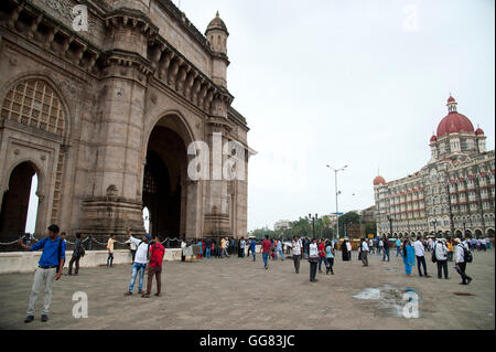 The image of Gateway of India, monument and Taj hotel in Mumbai, India Stock Photo