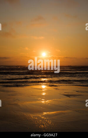 Cape Lookout red sunset,Oregon, USA Stock Photo