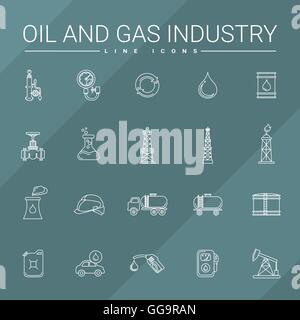 Oil And Gas Industry Line Icons Stock Vector Image & Art - Alamy