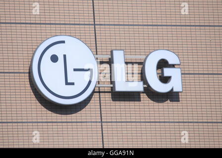 LG company logo South Korean multinational electronics company headquartered in Seoul. Stock Photo