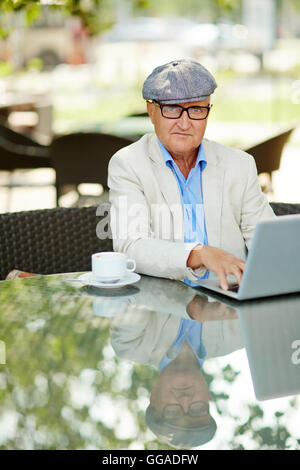 Working on laptop Stock Photo