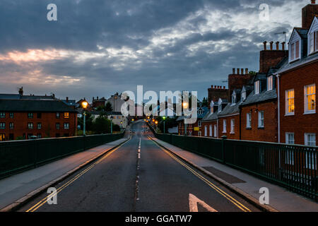 Exeter Iron Bridge by night in Devon, United Kingdom Stock Photo