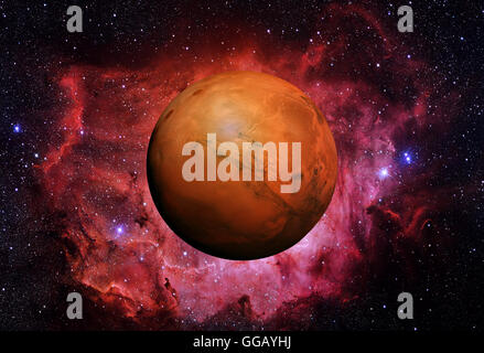 Solar System - Mars. It is the fourth planet from the Sun. Stock Photo