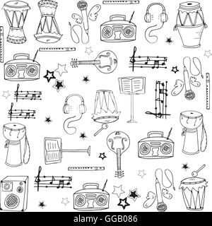 Collection stock music doodles Stock Vector