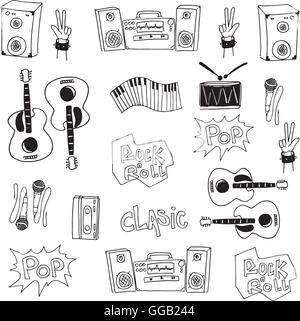 Music collection stock doodles Stock Vector