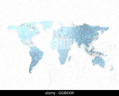 3d pixel design world map Stock Photo