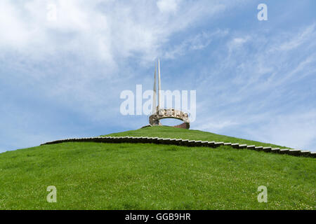 Minsk, Belarus - July 17, 2016: memorial complex 'Hill of Glory' is a monument to the Great Patriotic War in Belarus. Stock Photo