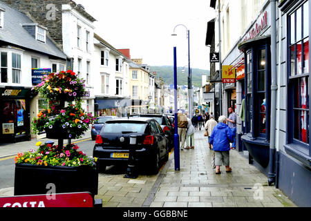 Aberystwyth, Wales, UK. July 22, 2016. Great Darkgate street one of the main shopping streets in Aberystwyth. Stock Photo