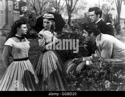 KLEINE TAPFERE JO Little Women USA 1949 Mervyn LeRoy Jo (JUNE ALLYSON) und Meg March (JANET LEIGH) mit ihren Verehrern Lieutenant Brook (RICHARD STAPLEY) und Laurie Laurence (PETER LAWFORD) Regie: Mervyn LeRoy aka. Little Women Stock Photo