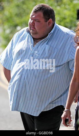 Lorry driver Danny Warby arrives at Peterborough Crown Court, Peterborough, where he was found guilty of causing a crash that killed police officer Sharon Garrett. Stock Photo