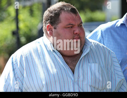 Lorry driver Danny Warby arrives at Peterborough Crown Court, Peterborough, where he was found guilty of causing a crash that killed police officer Sharon Garrett. Stock Photo