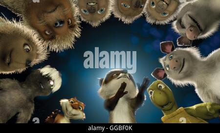 AB DURCH DIE HECKE / Over the hedge USA 2006 / Tim Johnson, Kary KirACKtrick RJ the Raccoon, Verne the Turtle, Ozzie and Heather the Possum, the Porcupine triplets, Lou and Penny Porcupine, Stella the Skunk and Hammy the Squirrel. Regie: Tim Johnson, Kary Kirkpatrick aka. Over the hedge Stock Photo