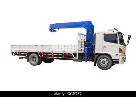 Boom Truck Crane isolated on white background Stock Photo