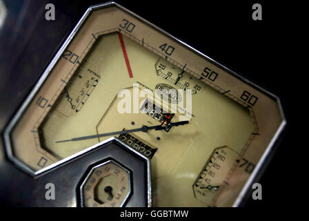 Speedometer of vintage saloon car  / Wolseley 25 Stock Photo