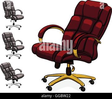 Office executive leather desk chair. Vector illustration isolated on white background Stock Vector