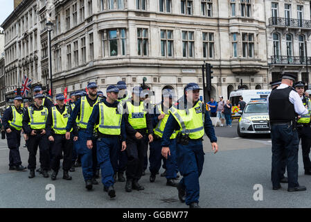 Riot Police, No More Austerity - No To Racism - Tories Must G, demonstration, July 16th 2016, London, United Kingdom, UK Stock Photo