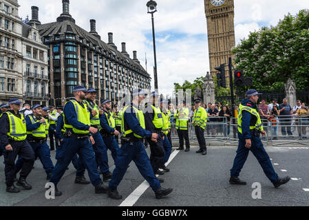 Riot Police, No More Austerity - No To Racism - Tories Must G, demonstration, July 16th 2016, London, United Kingdom, UK Stock Photo