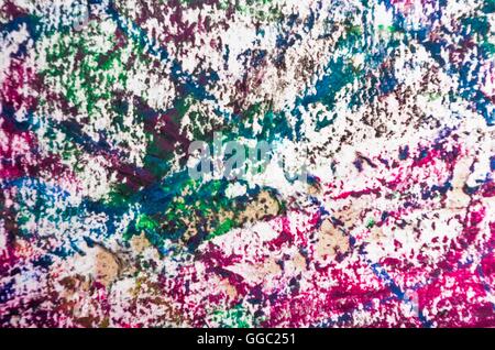 Messy drawning with colored crayons for an abstract background Stock Photo