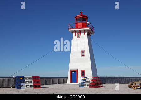 geography / travel, Canada, New Brunswick, Shippagan, portage Island brat Rear Light (1908), substrate and navy Centre, Shippagan, Additional-Rights-Clearance-Info-Not-Available Stock Photo