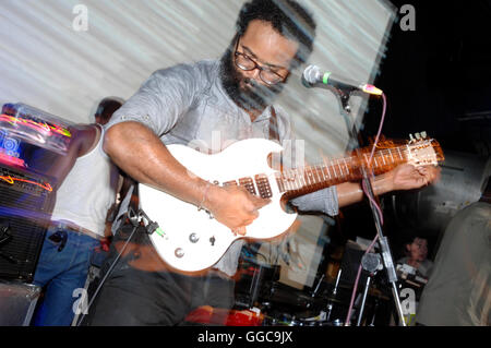 Picture By: Nick Cunard / Retna Pictures - American experimental rock band TV on the Radio (often abbreviated to TVOTR) performing at Cargo, London as part of the 'Concrete and Glass' art n music festival on October 3 2008.  -   52575  NCD - Non-Exclusive Stock Photo