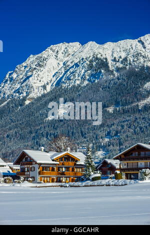 geography / travel, Germany, Bavarian, Stillach Valley near Oberstdorf, former farm, used for holiday flats, exterior view, Additional-Rights-Clearance-Info-Not-Available Stock Photo