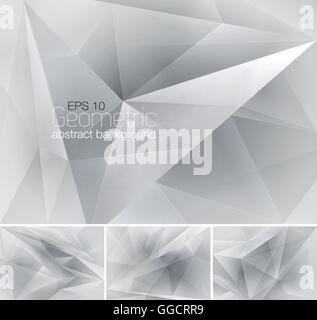 Polygonal background with white and gray irregular triangles ...