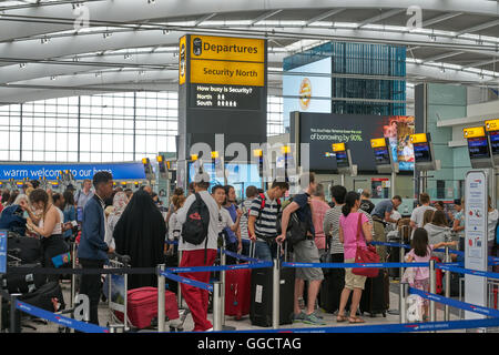 heathrow airport check in, departures terminal 5 Stock Photo