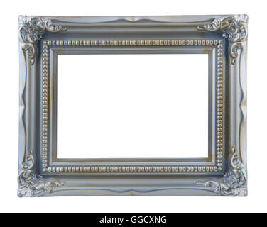 antique silver frame isolated on white background Stock Photo
