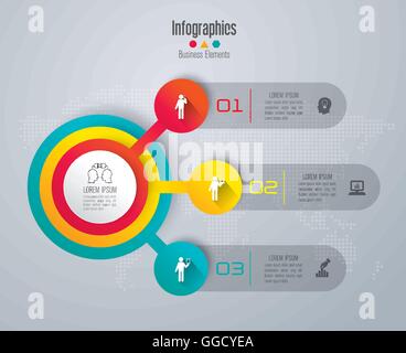 Infographics template vector illustration and business icons. Stock Vector