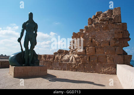 Israel: the Caesarea national park, home to Hellenistic, Roman and Byzantine archaeological finds of the town built by Herod Stock Photo