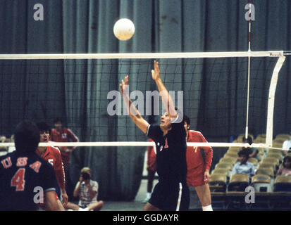 USA 1 Dusty Dvorak in action during match with Bulgaria at Long Beach