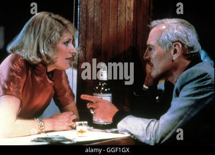 DIE FARBE DES GELDES / The Color of Money USA 1986 / Martin Scorsese HELEN SHAVER (Janelle) und PAUL NEWMAN (Eddie Felson) in Martin Scorseses Spielfilm: 'Die Farbe des Geldes', 1986. Regie: Martin Scorsese aka. The Color of Money Stock Photo