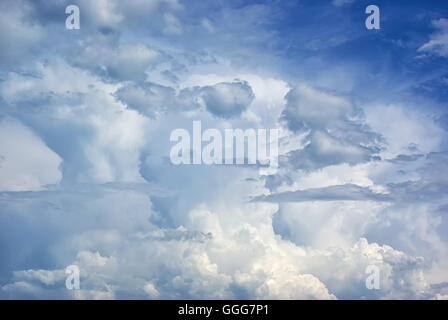 Deep blue sky at sunny day. Stock Photo