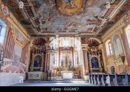geography / travel, Italy, South Tyrol, holy Cross Church in the monastery Saeben above Klausen, Additional-Rights-Clearance-Info-Not-Available Stock Photo