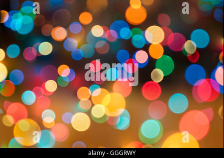 Abstract circular bokeh background of Christmas lights  Stock Photo
