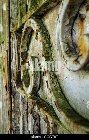 Rusty old wrought iron gate detail, close up, abstract, Stock Photo