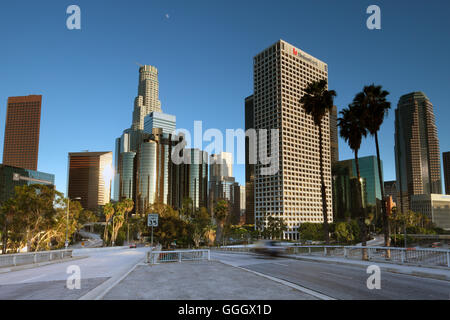geography / travel, USA, California, Los Angeles, downtown Los Angeles, 4th Street Bridge, harbour Freeway (I-110), Additional-Rights-Clearance-Info-Not-Available Stock Photo