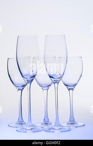Empty wine glasses Stock Photo