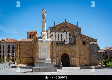 Romanesque church of San Pedro at Plaza Santa Teresa, Avila, Castilla y Leon, Spain Stock Photo