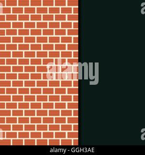 Clay brick wall card. Empty space for insert text. Stock Vector
