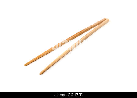 bamboo chopsticks isolated on white background Stock Photo