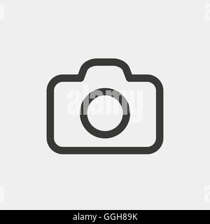 simple camera icon of brown outline for illustration Stock Vector