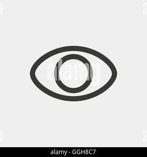 eye icon of brown outline for illustration Stock Vector