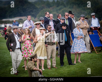 Visitors, Goodwood Revival 2014, Racing Sport, Classic Car, Goodwood, Chichester, Sussex, England, Great Britain Stock Photo