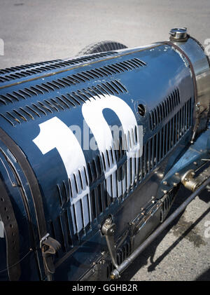 Bugatti engine bonnet, Grover-Williams Trophy, 72nd Members Meeting, racing, car racing, classic car, Chichester, Sussex, United Stock Photo