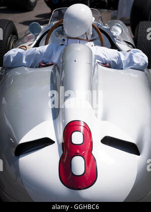 Sir Stirling Moss, Mercedes W196, Goodwood Festival of Speed 2014, racing, car racing, classic car, Chichester, Sussex, United K Stock Photo