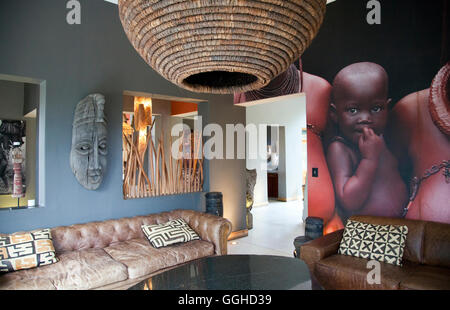 Olive Restaurant, Lounge, Attached to The Olive Exclusive Hotel in Windhoek - Namibia Stock Photo