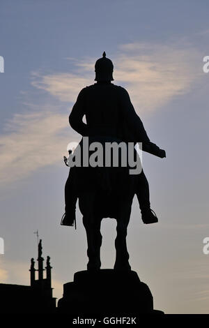 Bismarck sculpture, Otto von Bismarck (1815–1898),  Prussian statesman, backlit shot Stock Photo