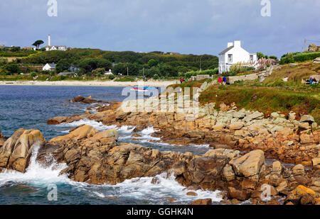 Rocky west coast, St. Marys, Isles of Scilly, Cornwall, England, Great Britain Stock Photo