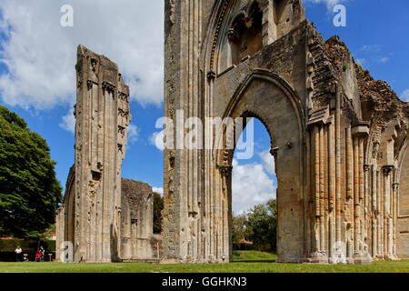 Ruins of Glastonbury Abbey, Glastonbury, Somerset, England, Great Britain Stock Photo